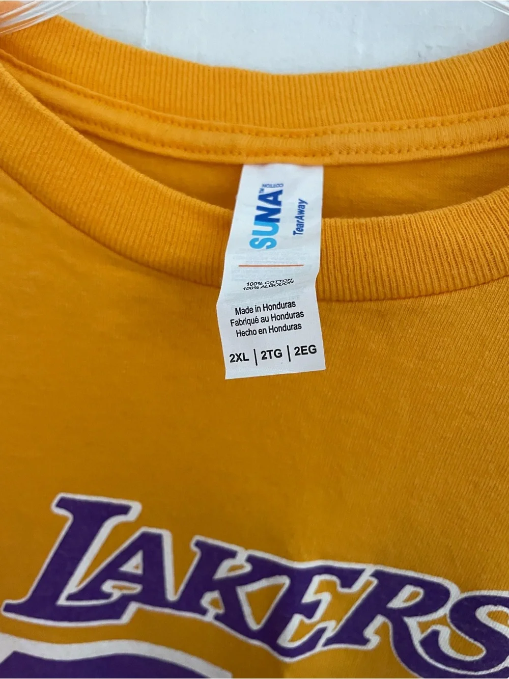 Men's Crewneck Sweatshirt in Gold with Purple '77' Lakers Graphic
